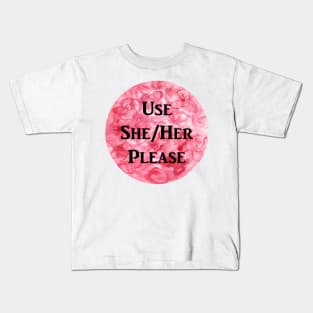 She/Her Please (red) Kids T-Shirt